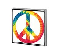 Broches y alfileres unisex con símbolo de la paz colorido, insignia de solapa cuadrada y ligera, joyería para ropa, chal o sombrero.