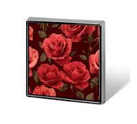 Broches y alfileres unisex con temática romántica de San Valentín en rosa roja, insignias de solapa cuadradas y ligeras, joyería para ropa, chal o sombrero.