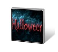 Broches y alfileres unisex con texto de Halloween en rojo intenso, cuadrados, ligeros, para solapa, joyería para ropa, chal o sombrero.