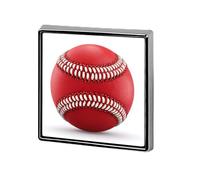 Broches y alfileres unisex de béisbol rojo, cuadrados, ligeros, para solapa, joyería para ropa, chal o sombrero.