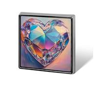 Broches y alfileres unisex iridiscentes de color arcoíris pastel con forma de corazón de cristal, insignia de solapa cuadrada y ligera, joyería para ropa, chal o sombrero.