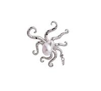 Brochy barocca di perle in polpo per donna, ornamenti esagerati di seno in calamaro, gioielli di moda punk gotico, accessori