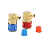 Broco Attacchi Rapidi Ricarica Condizionatore, Connettori in Ottone 1/4" SAE per R134a, Set 2 Pezzi Alta Portata Anti Perdita Climatizzatore Auto