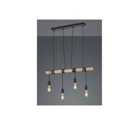 BRODY LAMPADARIO A SOSPENSIONE 4 LUCI VINTAGE IN LEGNO E METALLO L85