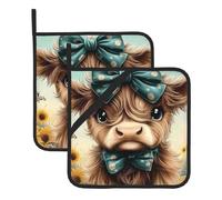 Brogan - Set di 2 supporti decorativi per papillon, resistenti al calore, in cotone, per forno, decorazioni per feste