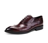 Brogues Oxford Business da Uomo Scarpe Basse Eleganti Formali in Pelle Scarpe Stringate da Abito,caffè,46