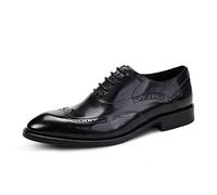 Brogues Oxford Business da Uomo Scarpe Basse Eleganti Formali in Pelle Scarpe Stringate da Abito,Nero,46