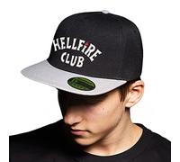 BroiderStudio The Hawkins High Hellfire Club Nero/Grigio Cappello Piatto con Visiera Aggiustabile Snapback Unisex Originale Ricamato Cappello Logo Urbano