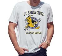 BroiderStudio UC 1997 Santa Banana Slugs Vincent Vega T-Shirt Maglietta Bianca per Uomo Size XL