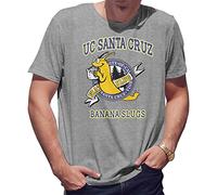 BroiderStudio UC 1997 Santa Banana Slugs Vincent Vega T-Shirt Maglietta Grigio per Uomo Size M