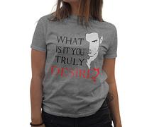 BroiderStudio What Is It You Truly Desire Lucifer Morningstar Maglietta Grigio Donna Size XL
