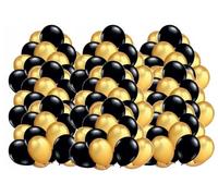 Brokatove PALLONI NERO ORO SET 100 PEZZI MATRIMONI DI COMPLEANNO DI COMPLEANNO