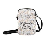 Broken Bones Recovery Gift Official On My Last Leg Funny Broken Leg Regali Ortopedico Chirurgo Cosmetico Zipper Bag, Ufficialmente Cb Uk, Trousse per cosmetici