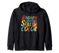 Broken Crayons Still Color Mental Health Awareness Gifts Felpa con Cappuccio