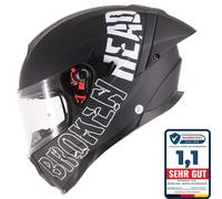 Broken Head Beproud Pro Sport Casco Integrale Black Edition Con Parasole