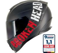 Broken Head Beproud Sport Rosso Casco Moto + Nero Visiera (L, XXL)
