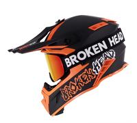 Broken Head Casco da Cross Hunter Luce Arancione + Maschere MX Struggler Con