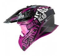 Broken Head Casco da Cross Squadrone Rebelution Fucsia + MX-2 Occhiali a