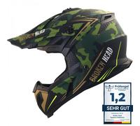 Broken Head Casco da Cross Squadrone Rebelution Mimetico Gold-Neon-Gelb