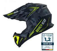 Broken Head Casco da Cross Squadrone Rebelution Mimetico Grau-Neon-Gelb
