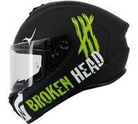 Broken Head Casco Integrale Adrenalina Terapia 4X Bianco e Nero Opaco