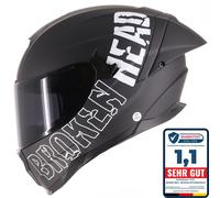 Broken Head Casco Integrale Beproud Pro Sport Black Edition Parasole + Nero