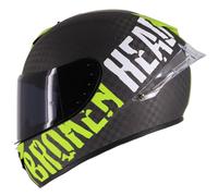 Broken Head Casco Integrale Beproud Race Pro Carbonio Verde+Nero Visiera