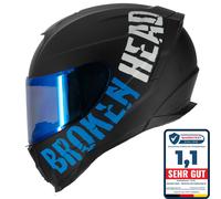 Broken Head Casco Integrale Beproud Sport Blu + a Specchio Visiera