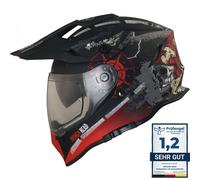 Broken Head Casco per Enduro Con Parasole Strada Pirata VX2 Rosso