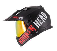 Broken Head Casco per Enduro Made2Rebel Rosso + Rosso a Specchio Visiera