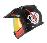 Broken Head Casco per Enduro Street Rebel Rosso con visiera rossa specchiata