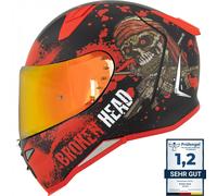 Broken Head Jack S.V2 Pro Rosso Casco Integrale + Rosso a Specchio Visiera
