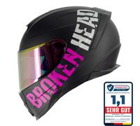 Broken Head Set Casco Integrale Sport Pink Con Visiera Verspiegelata ECE 22.06