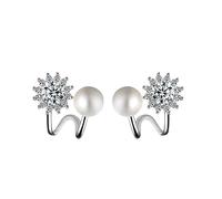Broken Heart Ring Rhinestone Earrings for Women Girls Stud Ear Cuffs Earrings for Women Girls Luxury Trendy Minimalist Tiny Ear Wrap Cuff Piercing Studs Earrings Heart