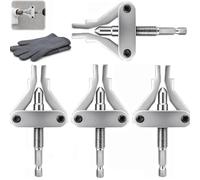 Broken Pipe Extractor Tool for Drill, Pipe Thread Extractor Tool for 1/2" 3/4" 1" Pipes, Damaged Screw Bolt Thread Valve Remover Tool for Shower Arms, Valves & PVC, Broken Pipe Removal Tool (4pcs)