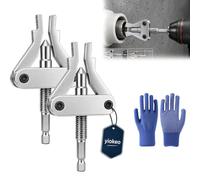 Broken Pipe Thread Extractor Tool, 3-In-1 Drill-Powered Heavy Duty Universal Hex Shank Broken Pipe Extractor with Adjustable Jaws Tool, for 1/2" 3/4" 1" Pipes Nipple Removal Tool Home Repairs (2PCS)