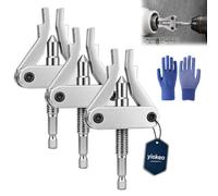 Broken Pipe Thread Extractor Tool, 3-In-1 Drill-Powered Heavy Duty Universal Hex Shank Broken Pipe Extractor with Adjustable Jaws Tool, for 1/2" 3/4" 1" Pipes Nipple Removal Tool Home Repairs (3PCS)
