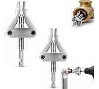 Broken Pipe Thread Extractor Tool for 1/2", 3/4", 1"，3-in-1 Heavy Duty Universal Hex Shank Broken Pipe Extractor, Drill-Powered Pipes & Thread Removal Tool, for Faucet ValveFaucet Valve (2Pcs)