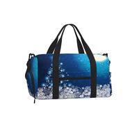 Broken Wall Elephant Print Borsa a tracolla portatile per sport - Grande borsa riutilizzabile da viaggio per le vacanze da donna, Fiocco di neve blu, One Size