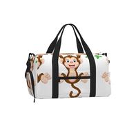 Broken Wall Elephant Print Borsa a tracolla portatile per sport - Grande borsa riutilizzabile da viaggio per le vacanze da donna, Scimmia Cartone animato (1), One Size