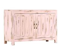 Brokky 247764 Credenza Rosa Chiaro 110x35x70 cm in Legno Massello di Mango Credenza Cucina,Mobiletto con Struttura in Legno,Vani Aperti e Armadietti,Credenza a per Soggiorno,Camera,Ufficio