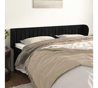 Brokky 3117450 Testiera ad Orecchio Nera 203x23x78/88 cm in Velluto Copri Testata Massello Letto Schienale Per Testate Comodino Decorazione Copertina