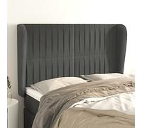 Brokky 3118243 Testiera ad Orecchio GrigioScuro 147x23x118/128cm in Velluto Copri Testata Massello Letto Schienale Per Testate Comodino Decorazione Copertina