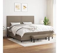 Brokky 3136545 Giroletto a Molle con Materasso Tortora 200x200 cm in Tessuto Letto,Struttura Letto a Piattaforma E contenitore sotto il letto,Facile da Montare, Senza rumori