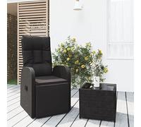 Brokky 3157661 Set Mobili da Giardino 2 pz Nero Polyrattan e Acciaio Set di Mobili Giardino,Terrazza Esterni,Arredo Giardino, Poli Rattan Arredamento