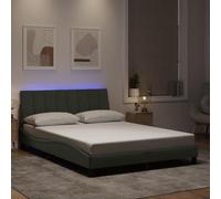 Brokky 3213769 Giroletto con Luci LED Grigio Chiaro 120x200 cm in Velluto Telaio del letto a piattaforma imbottito,Base per materasso,Supporto per doghe in legno,Facile da montare