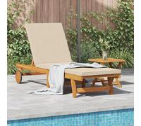 Brokky 3325202 Lettino prendisole con tavolo e cuscino in legno massello di acacia Set di mobili da giardino divano per esterno angolare terazzo balcone