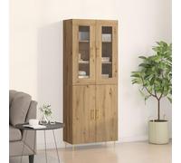 Brokky 3334347 Highboard in Rovere Artigianale 69.5x34x180 cm Legno ingegnerizzato Credenza,Credenza Cucina,Mobile Buffet,Armadio da cucina,Piano di Lavoro,Grande Spazio,Cucina,Sala da Pranzo
