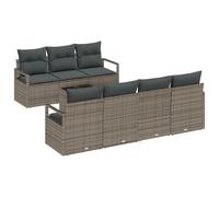 Brokky 3354958 Set di divani da giardino da 8 pezzi con cuscini grigi in polyrattan,Divano da giardino da 2 posti con storage e cuscini grigi in polyrattan Lounge Set,Set Mobili da Giardino in Ratta