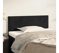 Brokky 345760 Testiera Nera 90x5x78/88 cm in Velluto Testata del Letto Imbottita in Velluto,Facile Montaggio a Muro, Design Elegante e Confortevole